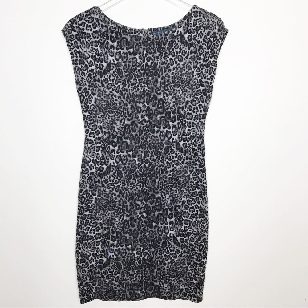 Zara Basic Leopard Print Stretch Shift Dress S - image 4